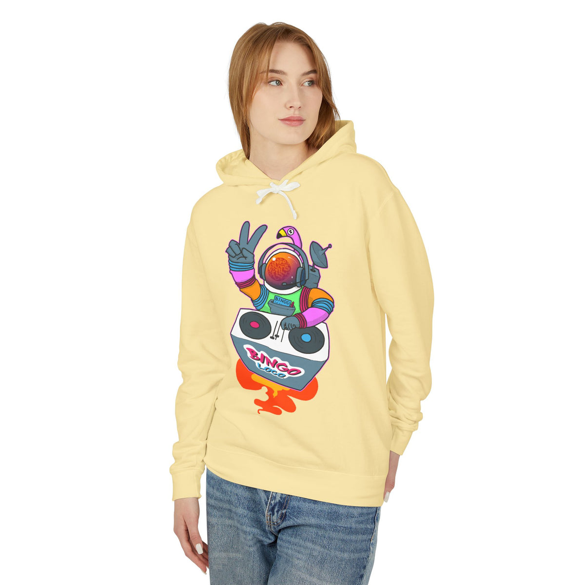 Astronaut DJ Hoodie — Colorful Space DJ Graphic Pullover