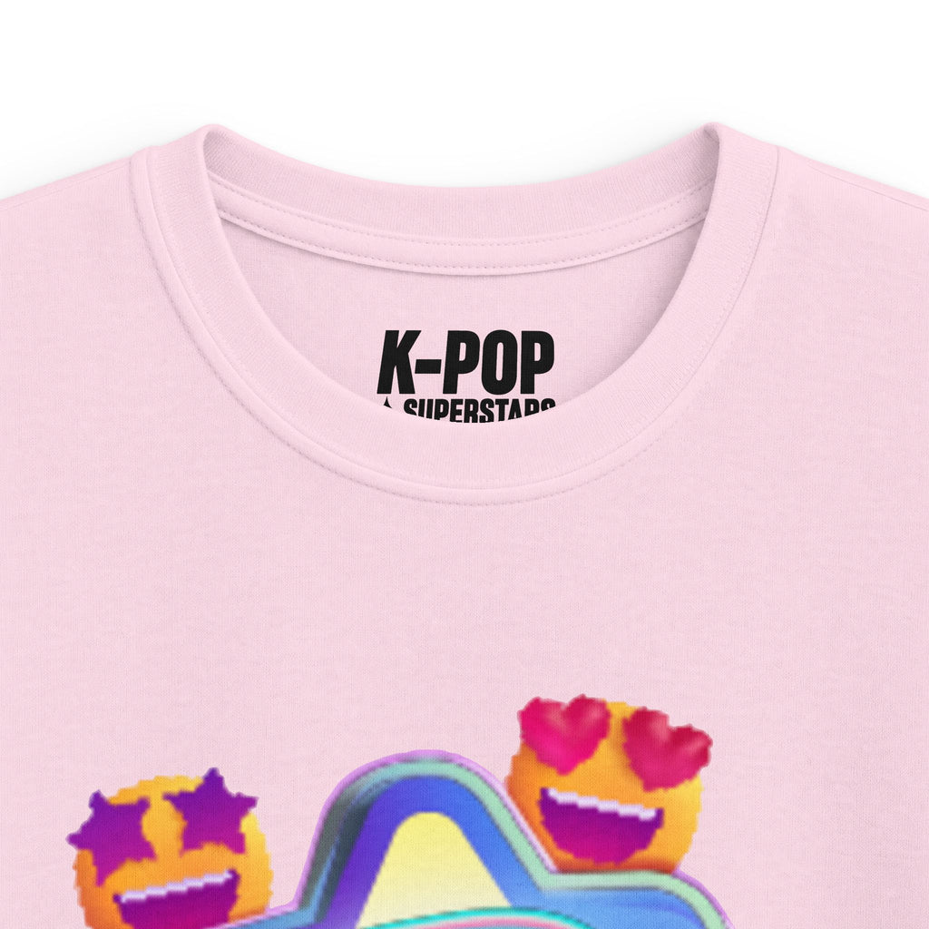 Kids K-Pop Superstar Tee — Cute Star & Emoji Graphic