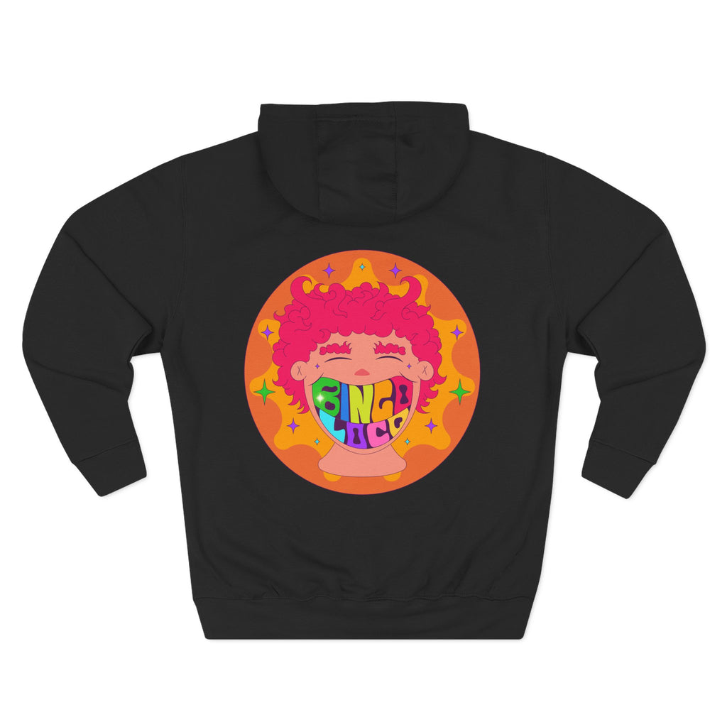 Colorful 70s Rainbow Circle Fleece Hoodie