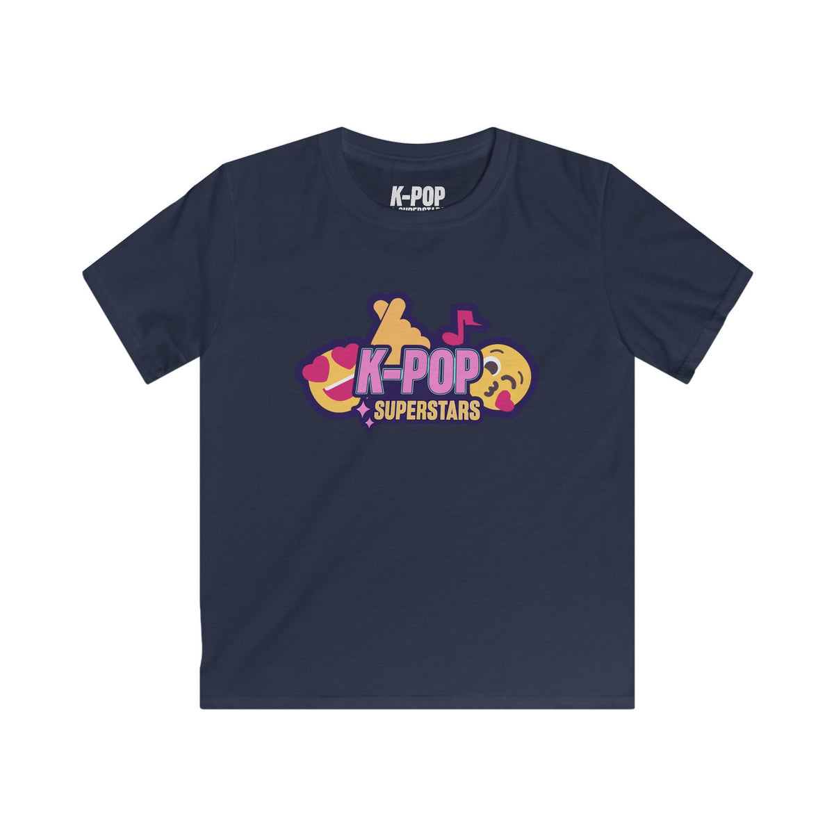 Kids K-Pop Superstars T-Shirt — Cute K-Pop Emoji Graphic Tee for Children