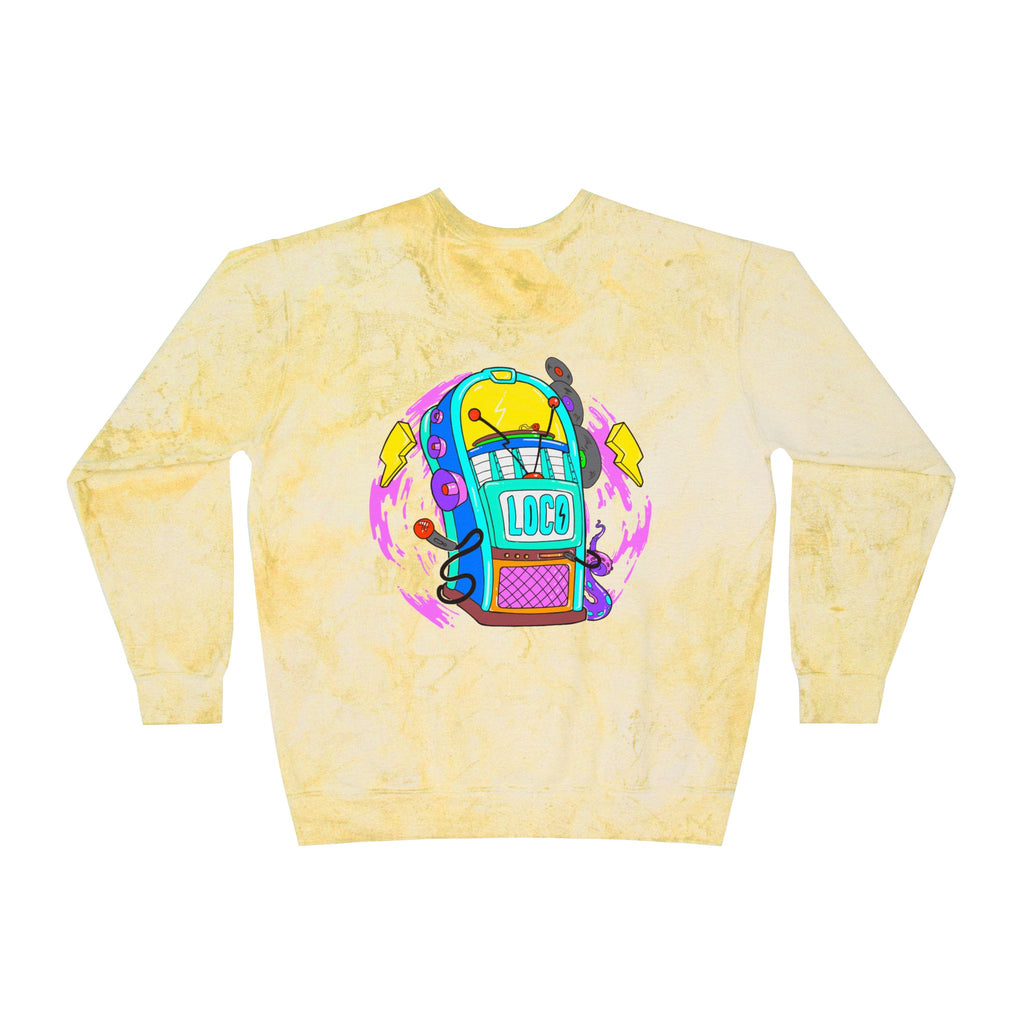 Color Blast Crewneck Sweatshirt — Juke Box Tie-Dye Design