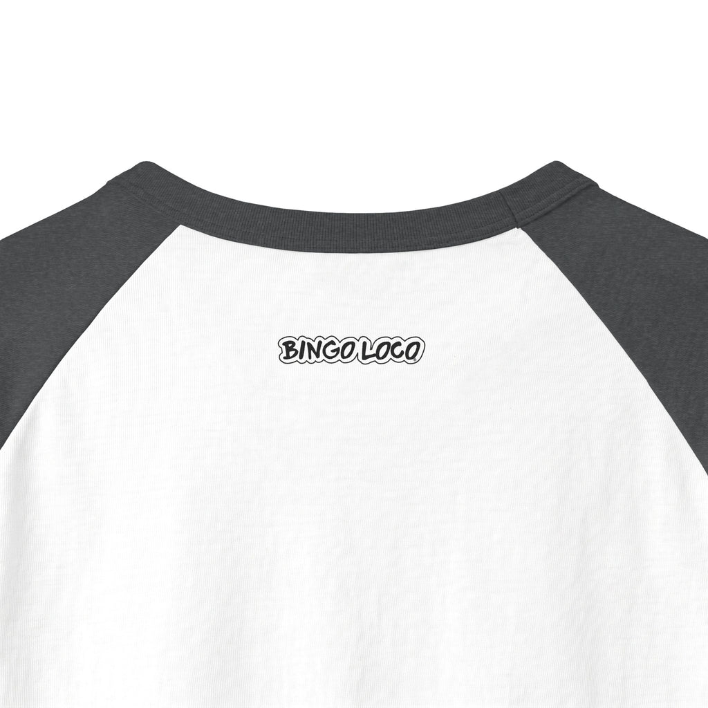 Bingo Loco Raglan Tee — Casual 3/4 Sleeve Baseball Shirt for Bingo Fans