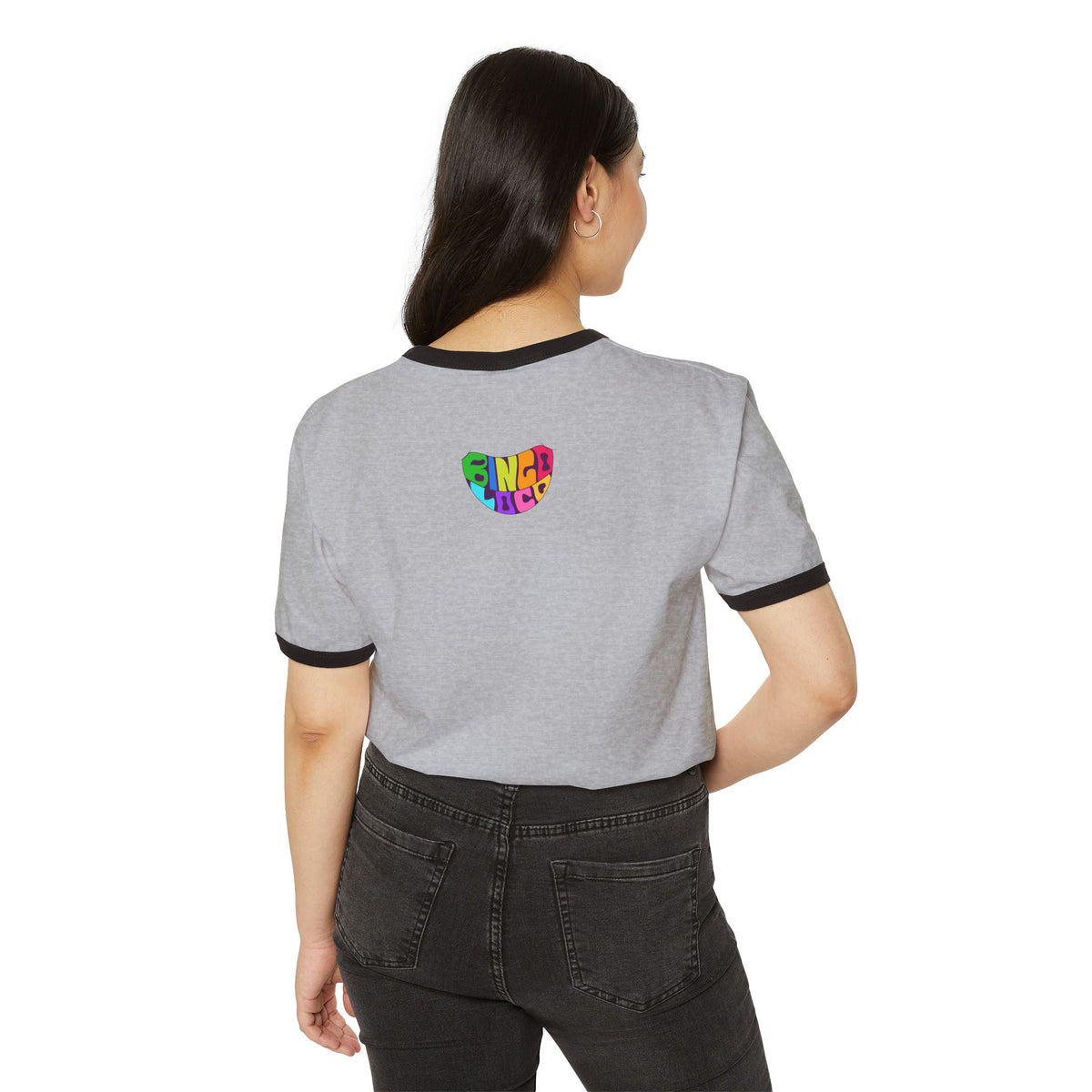 Colorful Retro Ringer T-Shirt – Good Vibes Graphic