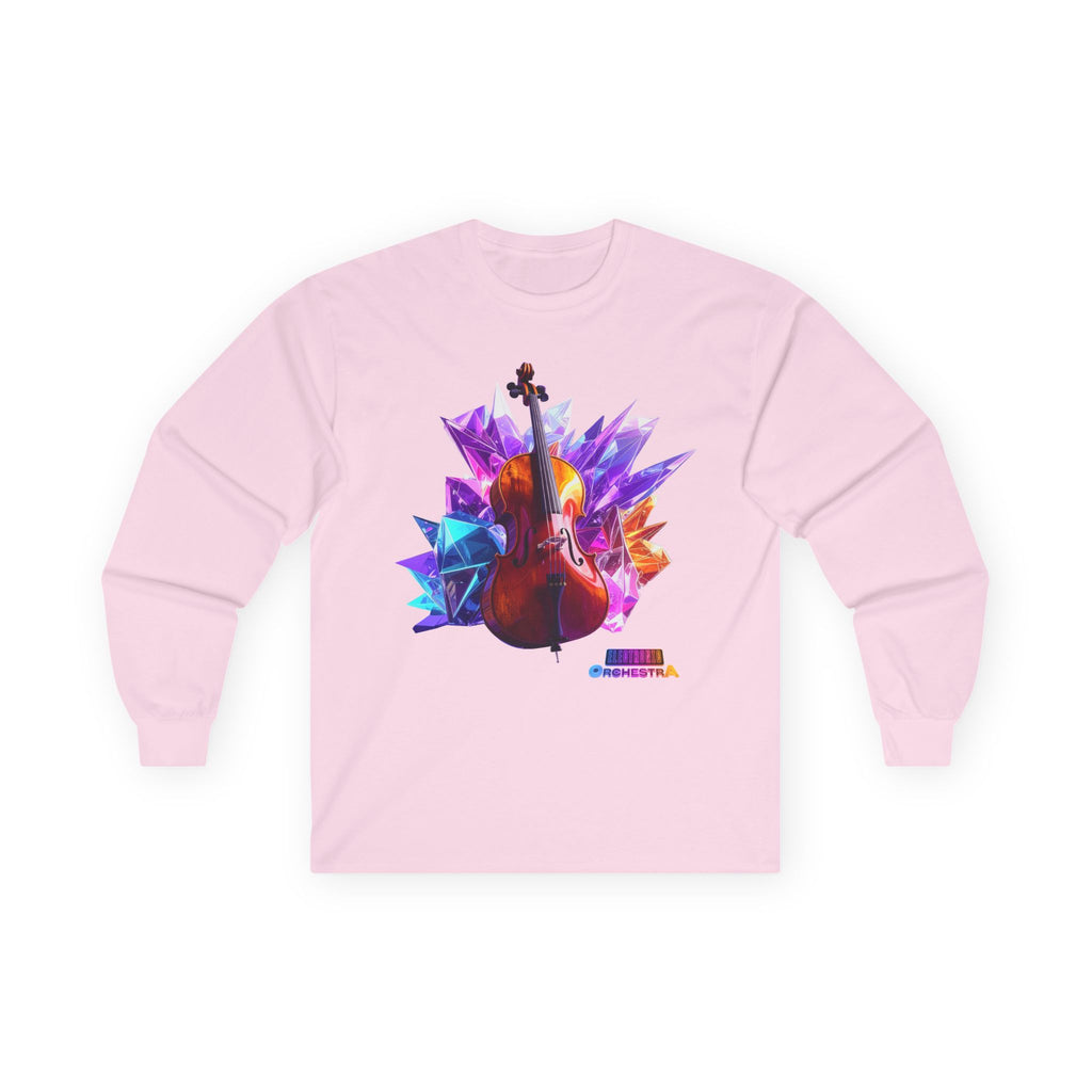 Cello Prism Long Sleeve Tee — Colorful Violin Graphic Shirt