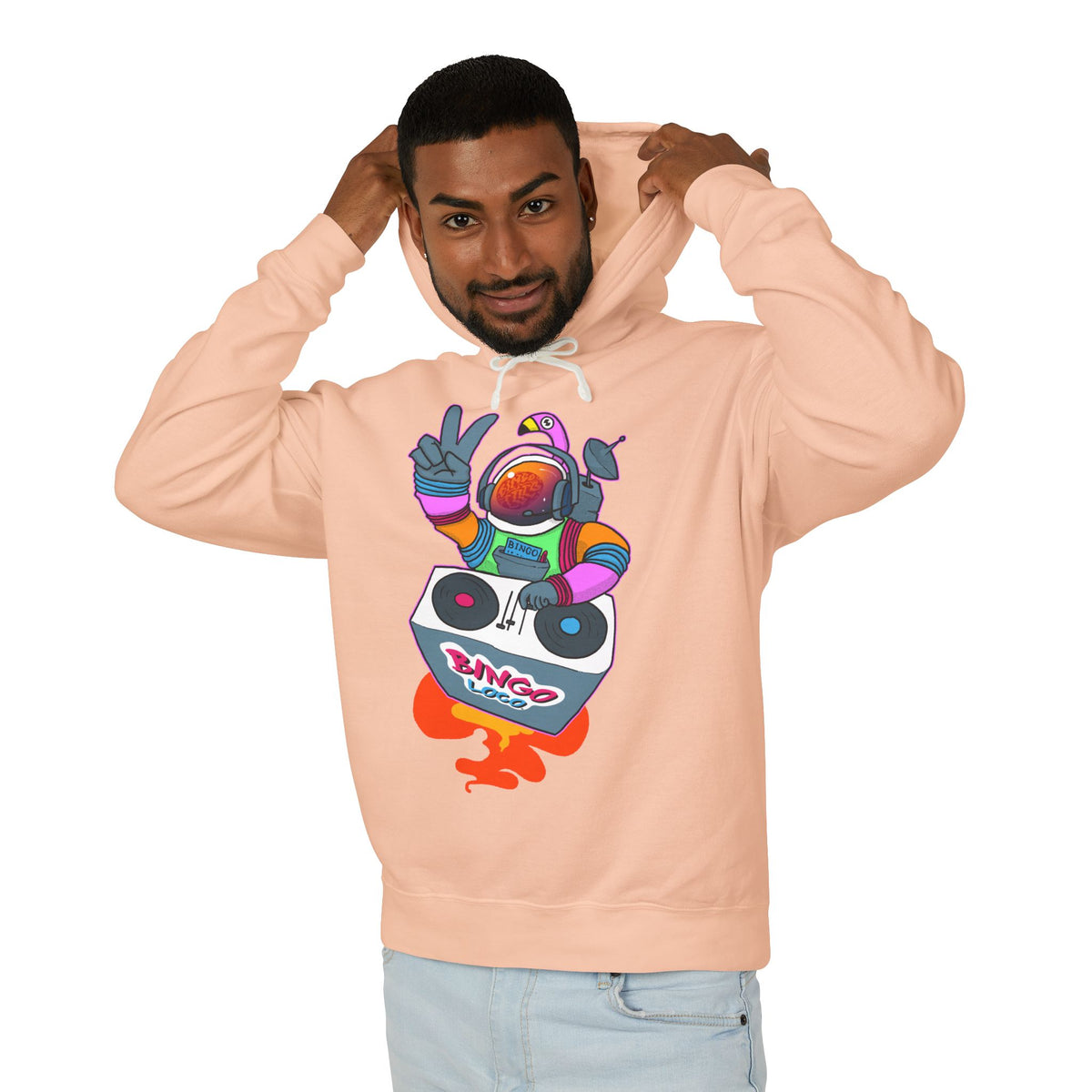 Astronaut DJ Hoodie — Colorful Space DJ Graphic Pullover
