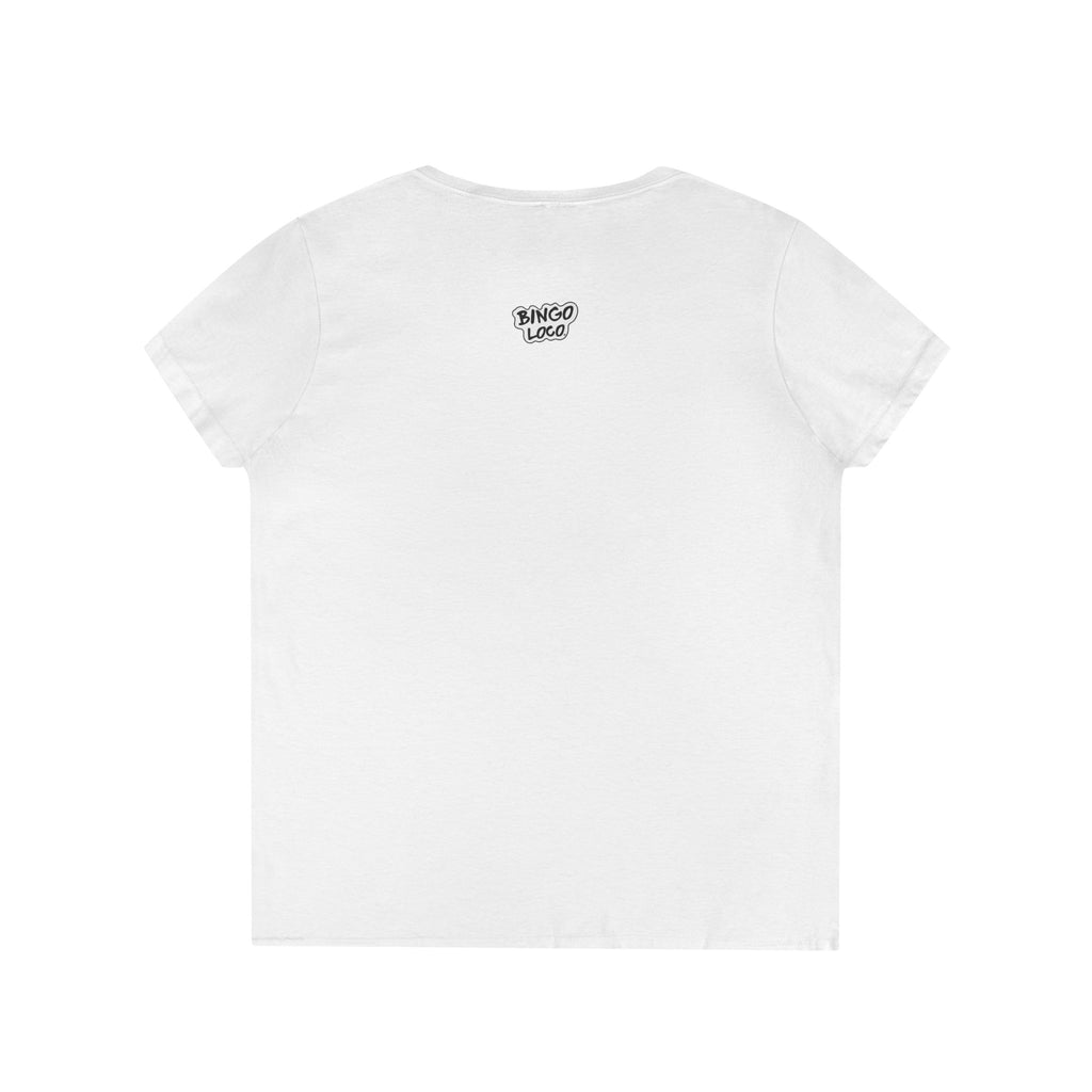 Bingo Loco V-Neck Tee — Retro Lightning Logo Women's T-Shirt