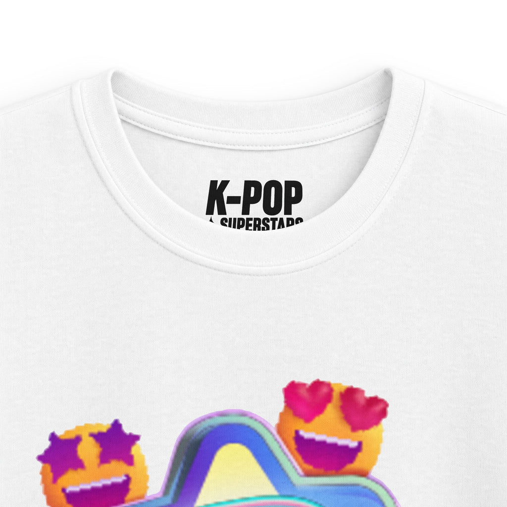 Kids K-Pop Superstar Tee — Cute Star & Emoji Graphic