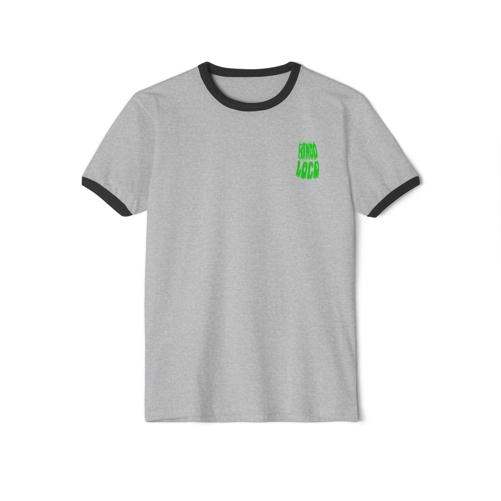 Alien Abduction Ringer Tee — Neon UFO "Stay Loco" Graphic Shirt
