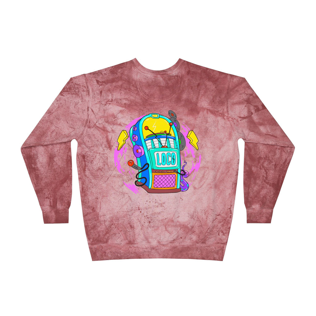 Color Blast Crewneck Sweatshirt — Juke Box Tie-Dye Design