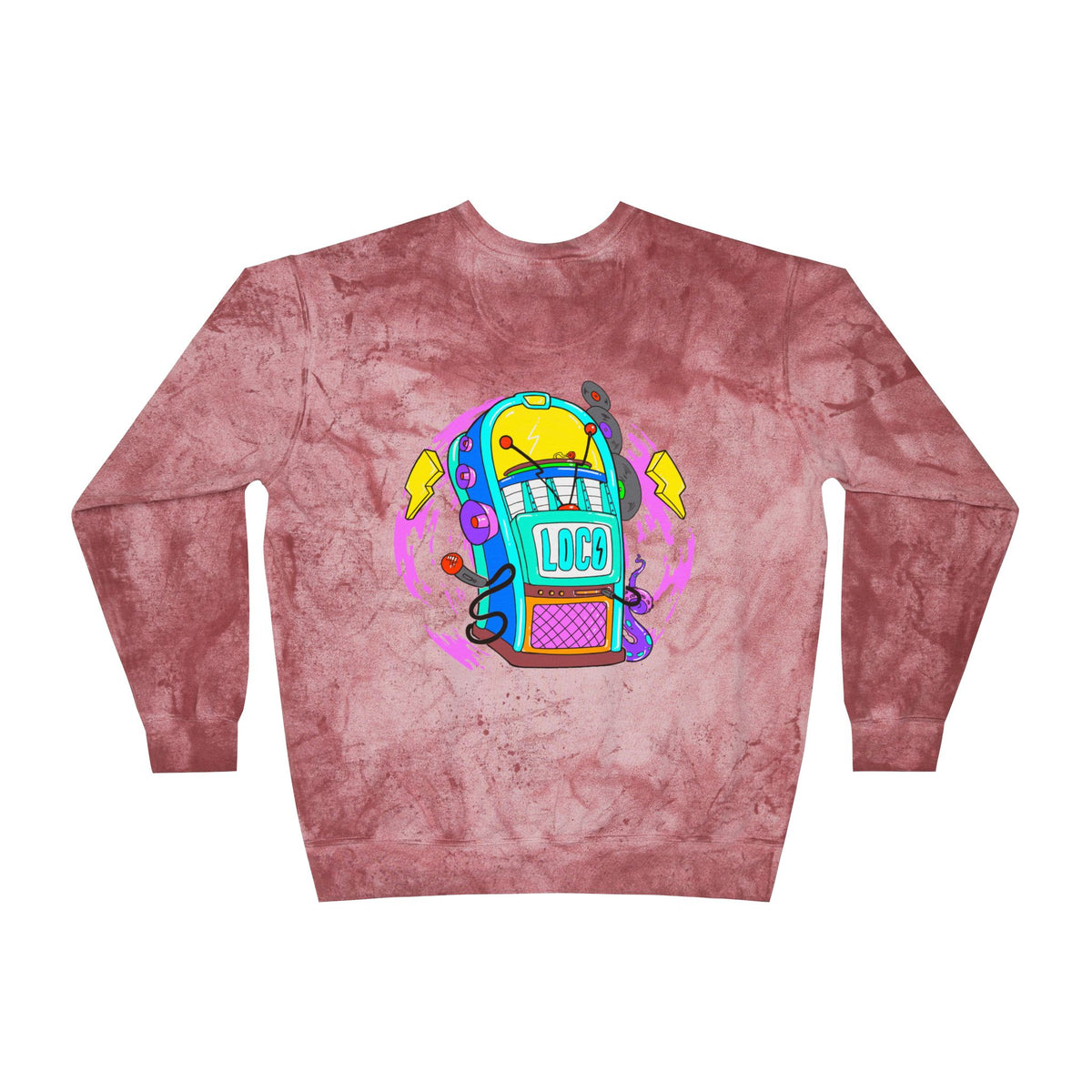 Color Blast Crewneck Sweatshirt — Juke Box Tie-Dye Design