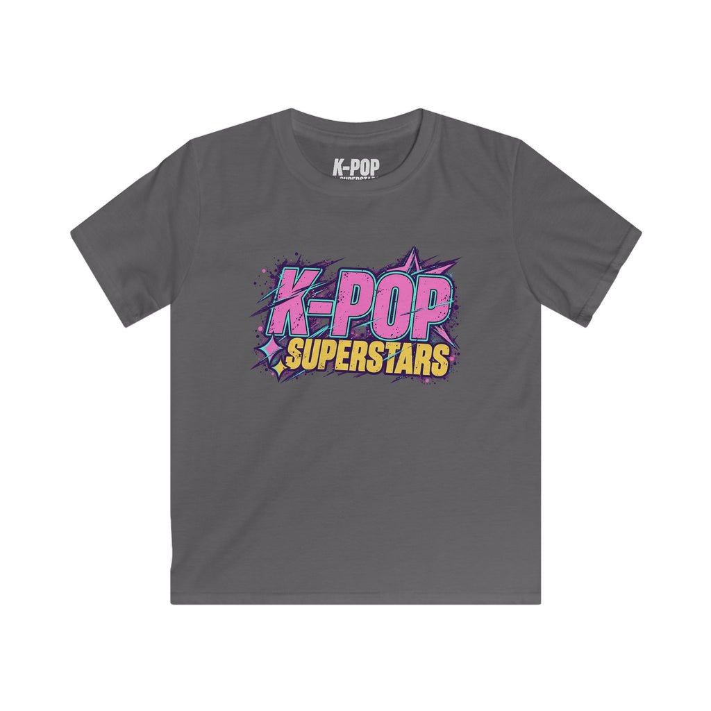 Kids Tee — "K-POP Superstars" Colorful Retro Graphic