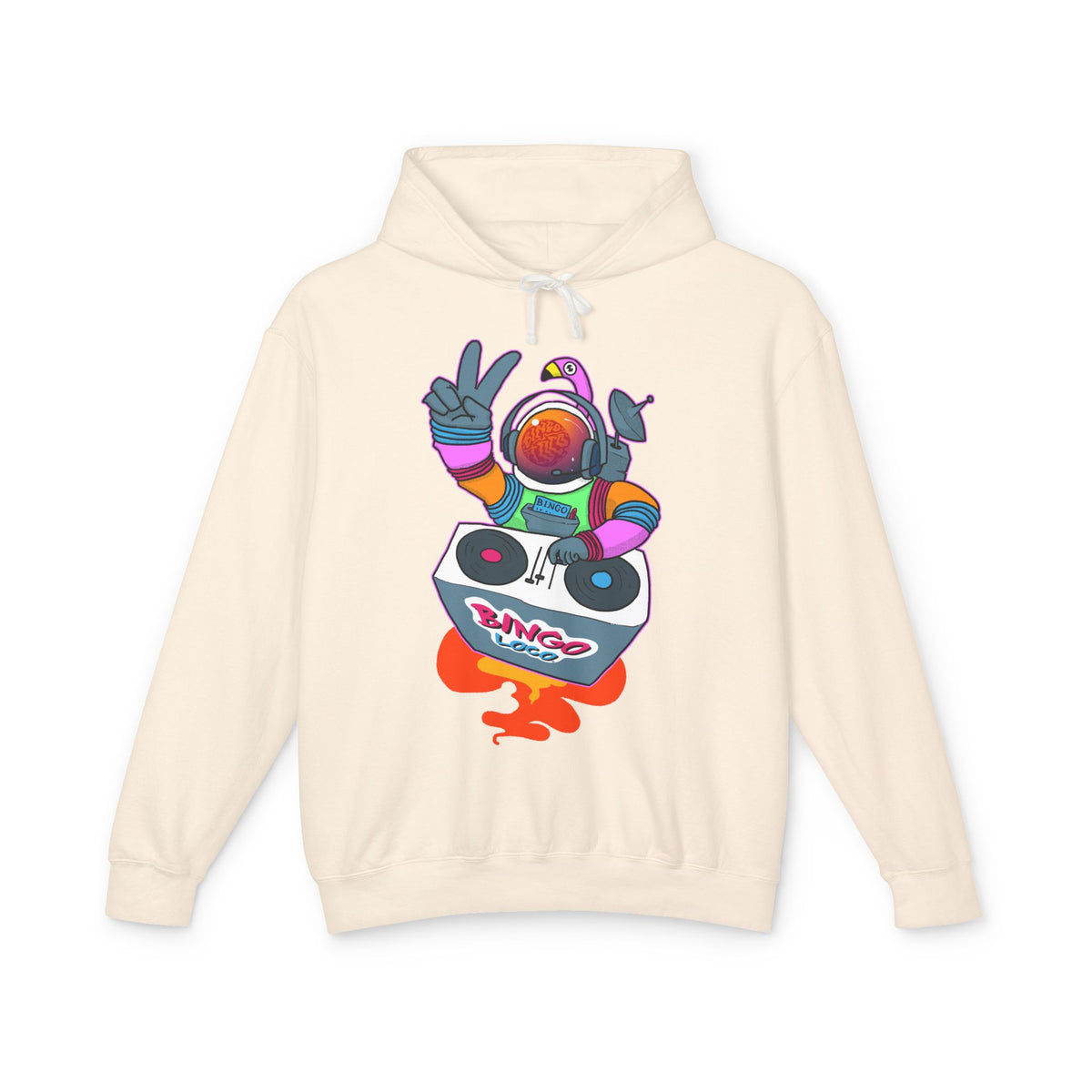 Astronaut DJ Hoodie — Colorful Space DJ Graphic Pullover