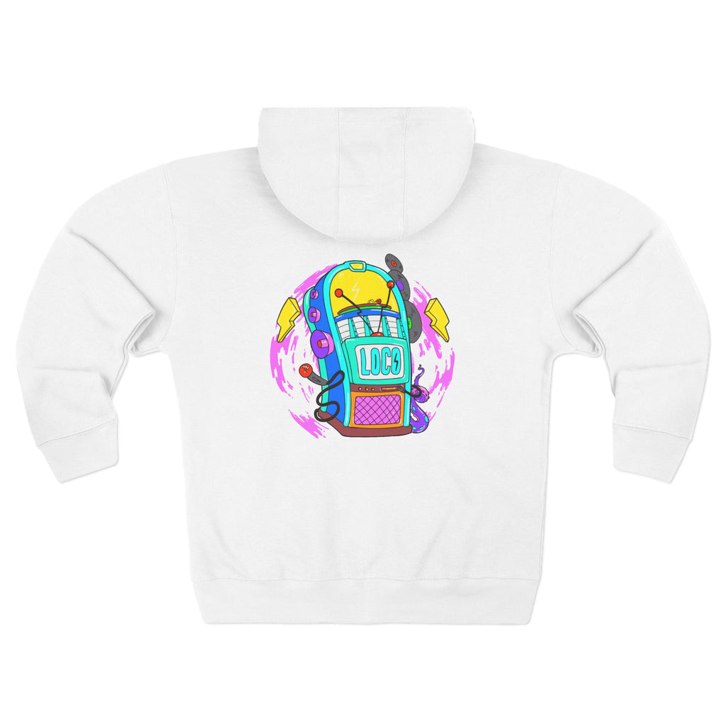 Retro Jukebox Zip Hoodie — Colorful Music Graphic Hoodie