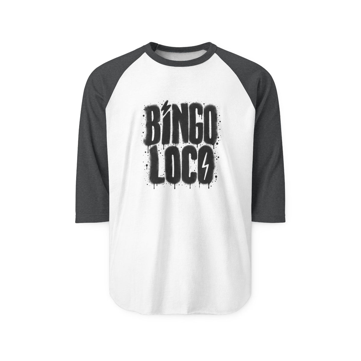 Bingo Loco Raglan Tee — Casual 3/4 Sleeve Baseball Shirt for Bingo Fans