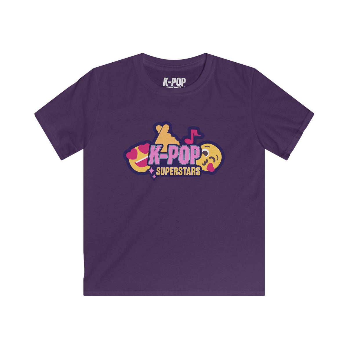 Kids K-Pop Superstars T-Shirt — Cute K-Pop Emoji Graphic Tee for Children