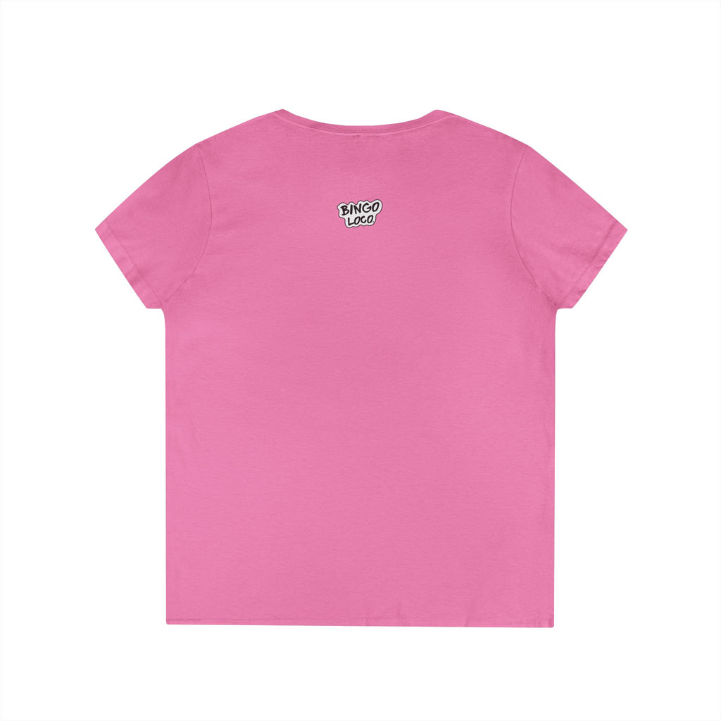 Bingo Loco V-Neck Tee — Retro Lightning Logo Women's T-Shirt