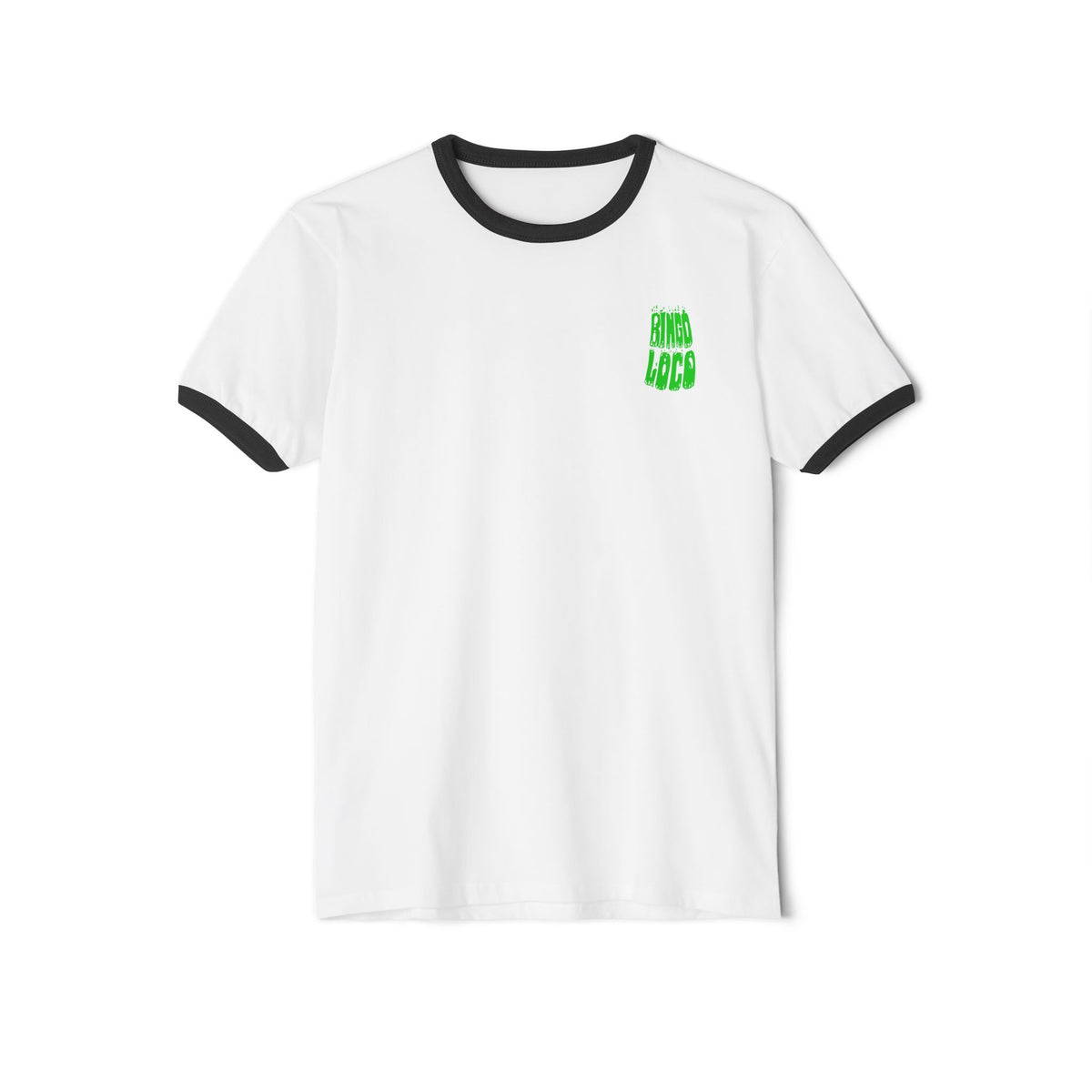 Alien Abduction Ringer Tee — Neon UFO "Stay Loco" Graphic Shirt