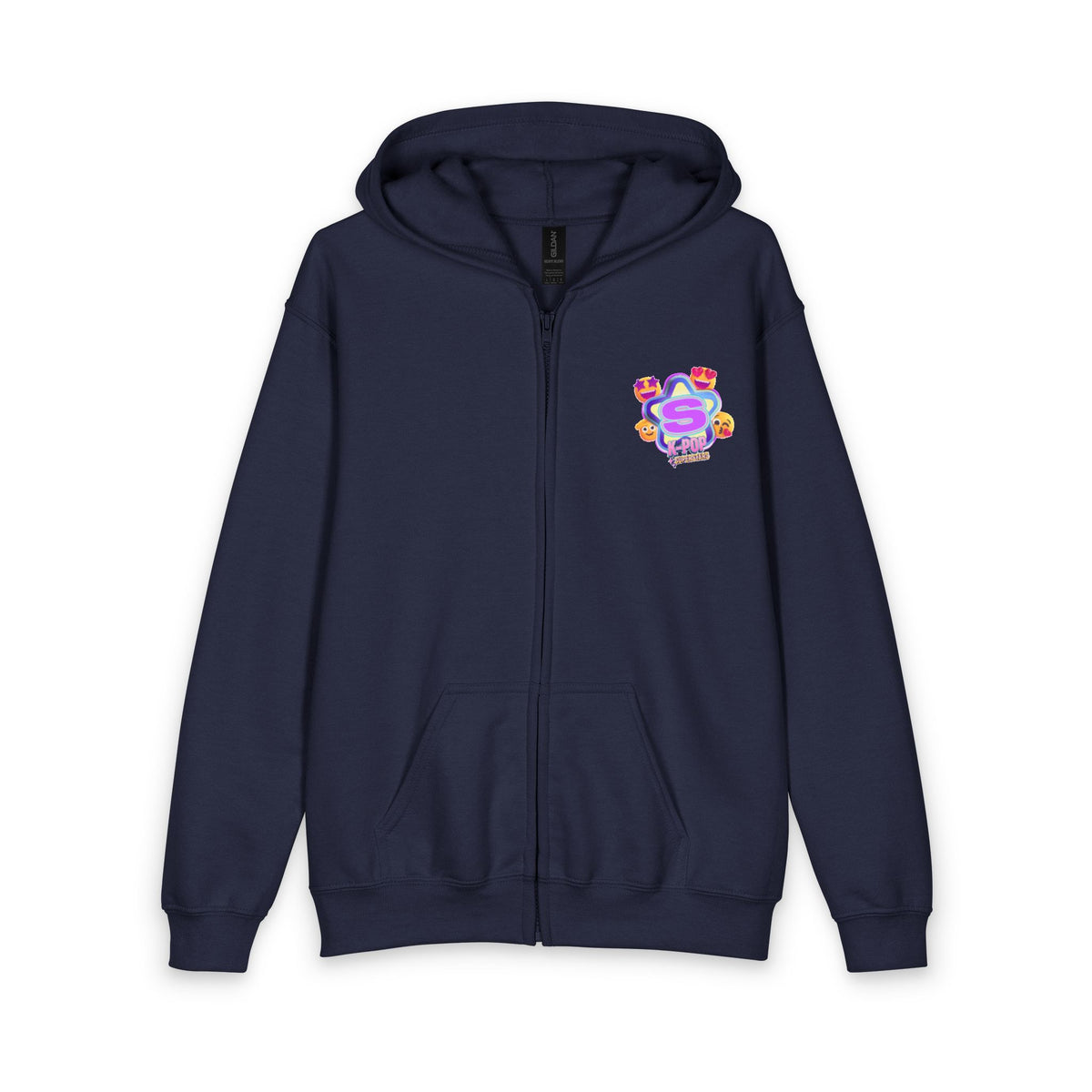 Youth Zip Hoodie with Colorful S Plush Patch