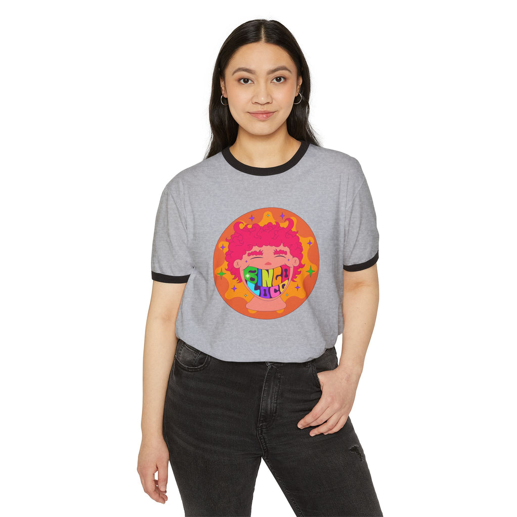 Colorful Retro Ringer T-Shirt – Good Vibes Graphic