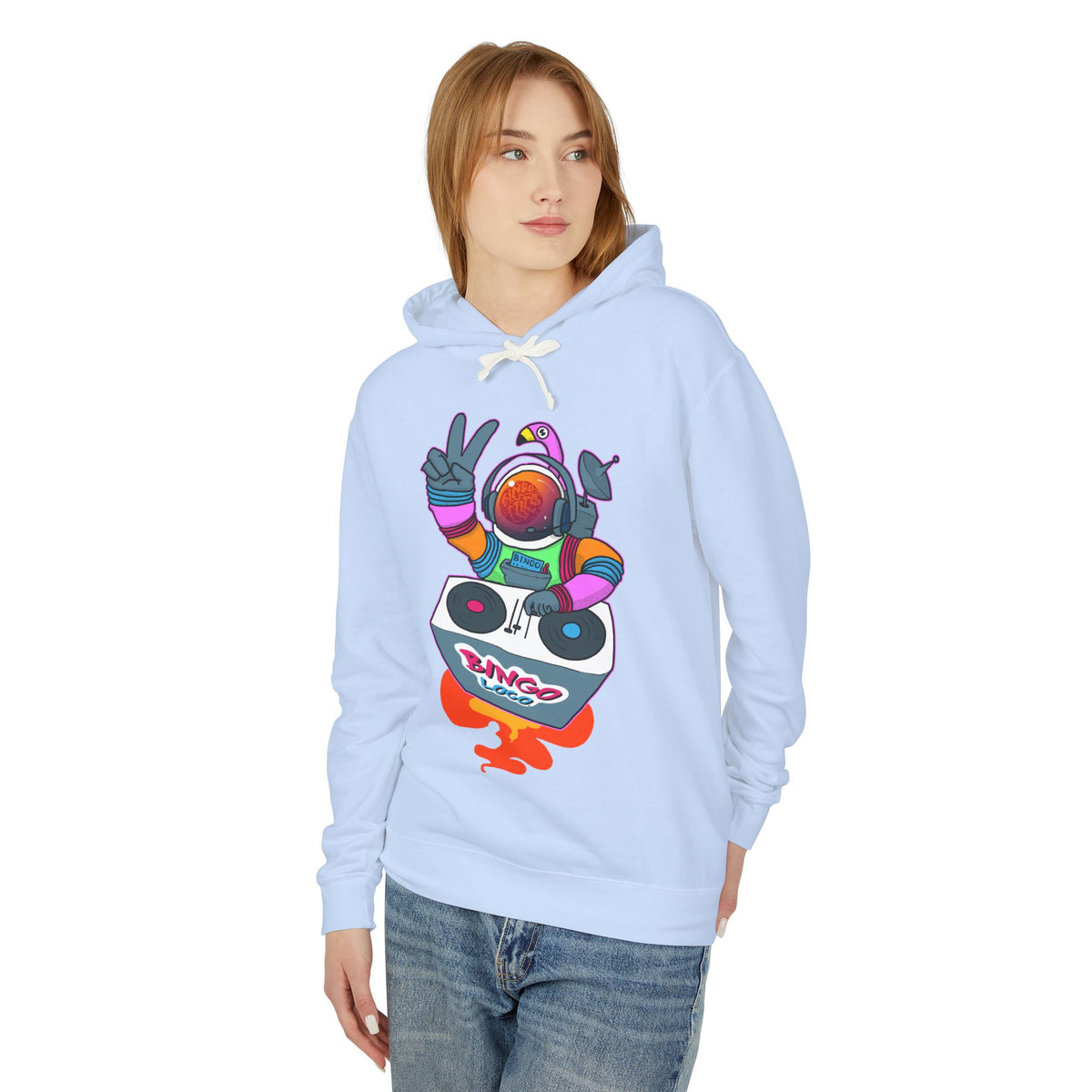 Astronaut DJ Hoodie — Colorful Space DJ Graphic Pullover