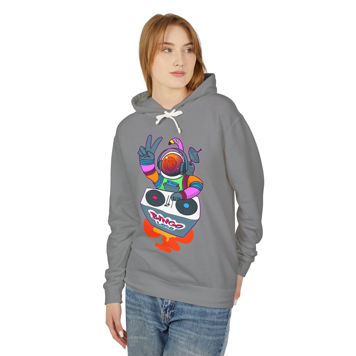 Astronaut DJ Hoodie — Colorful Space DJ Graphic Pullover