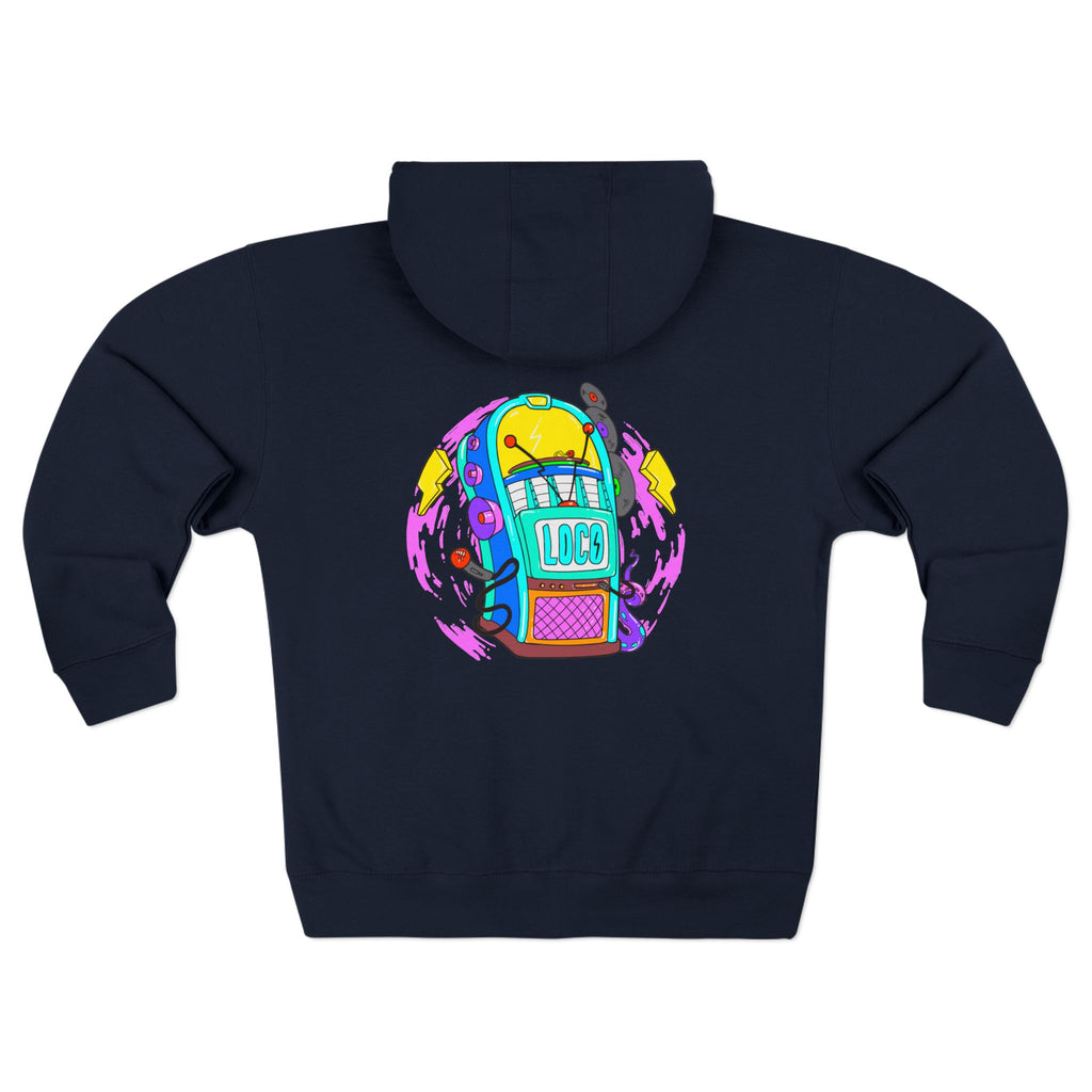 Retro Jukebox Zip Hoodie — Colorful Music Graphic Hoodie