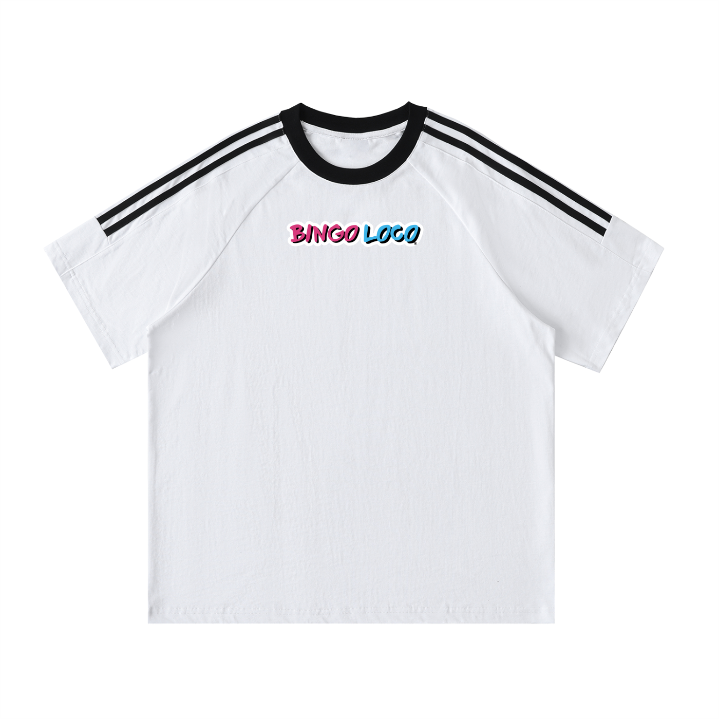 Contrast Tape Crewneck Cotton T-Shirt