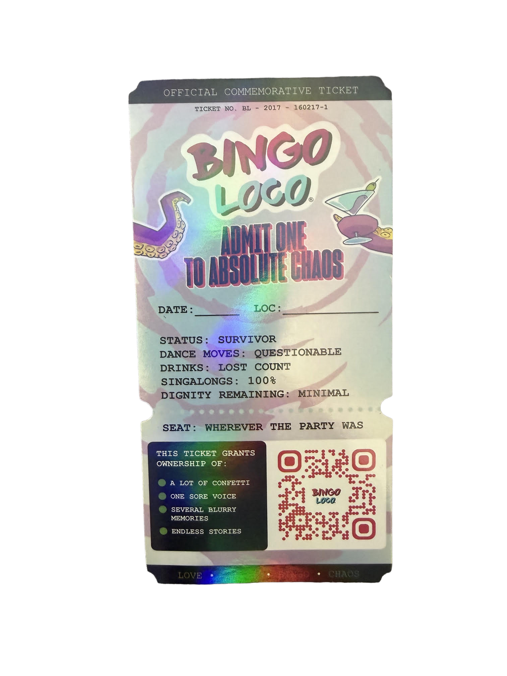 Souvenir Ticket - Bingo Loco